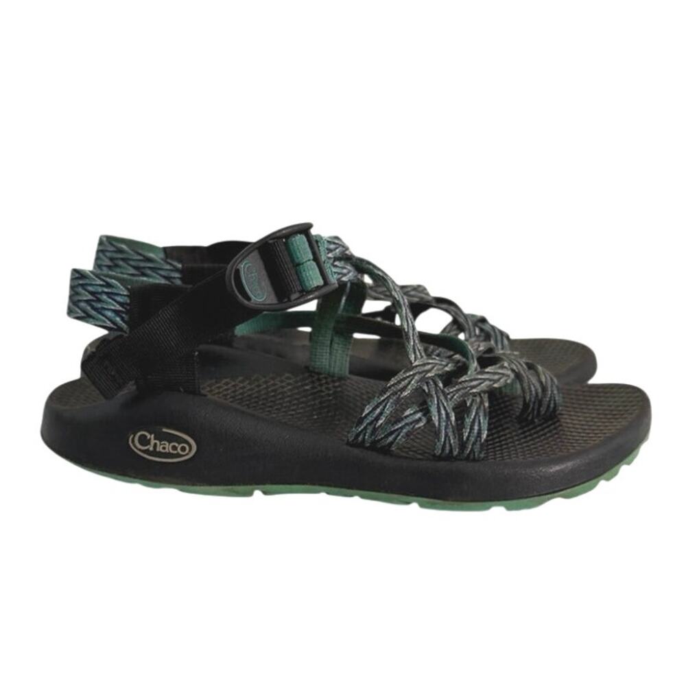 Chaco woman's Z/Cloud X2 hiking sandal black green size 7